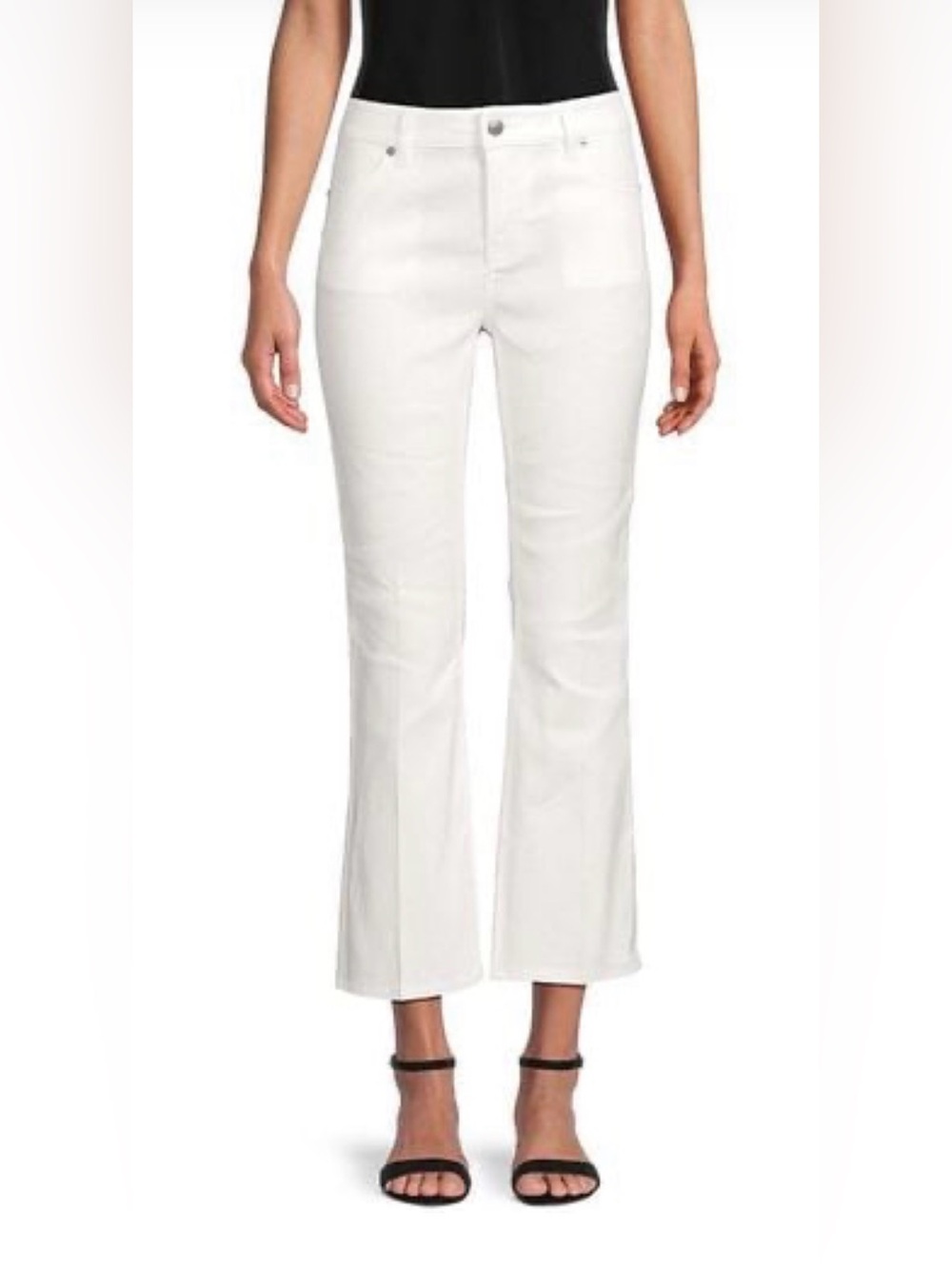 Piazza Sempione Off White Olivia Pants cropped linen blend sz 40